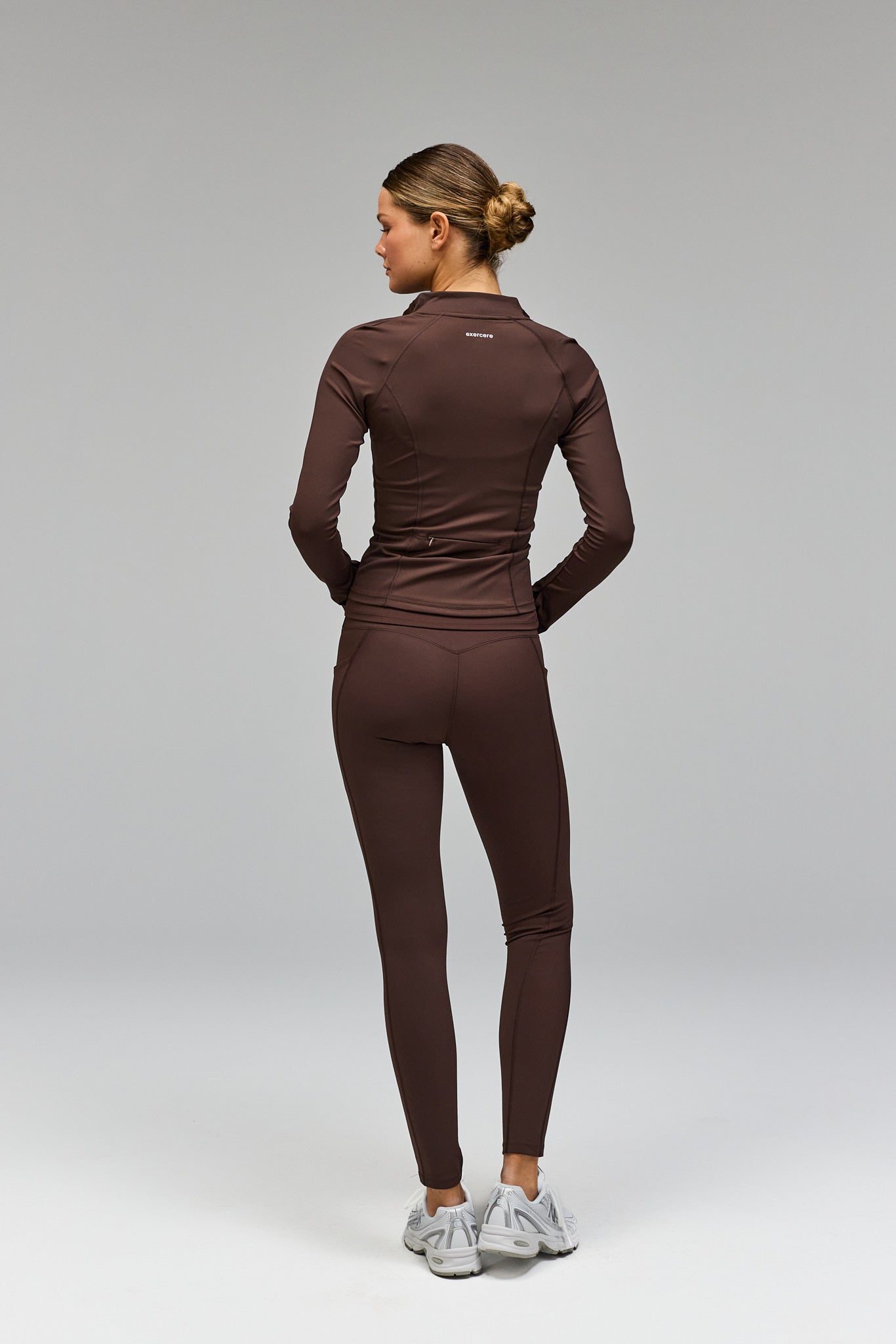 Active Zip Blouse - Pecan Brown