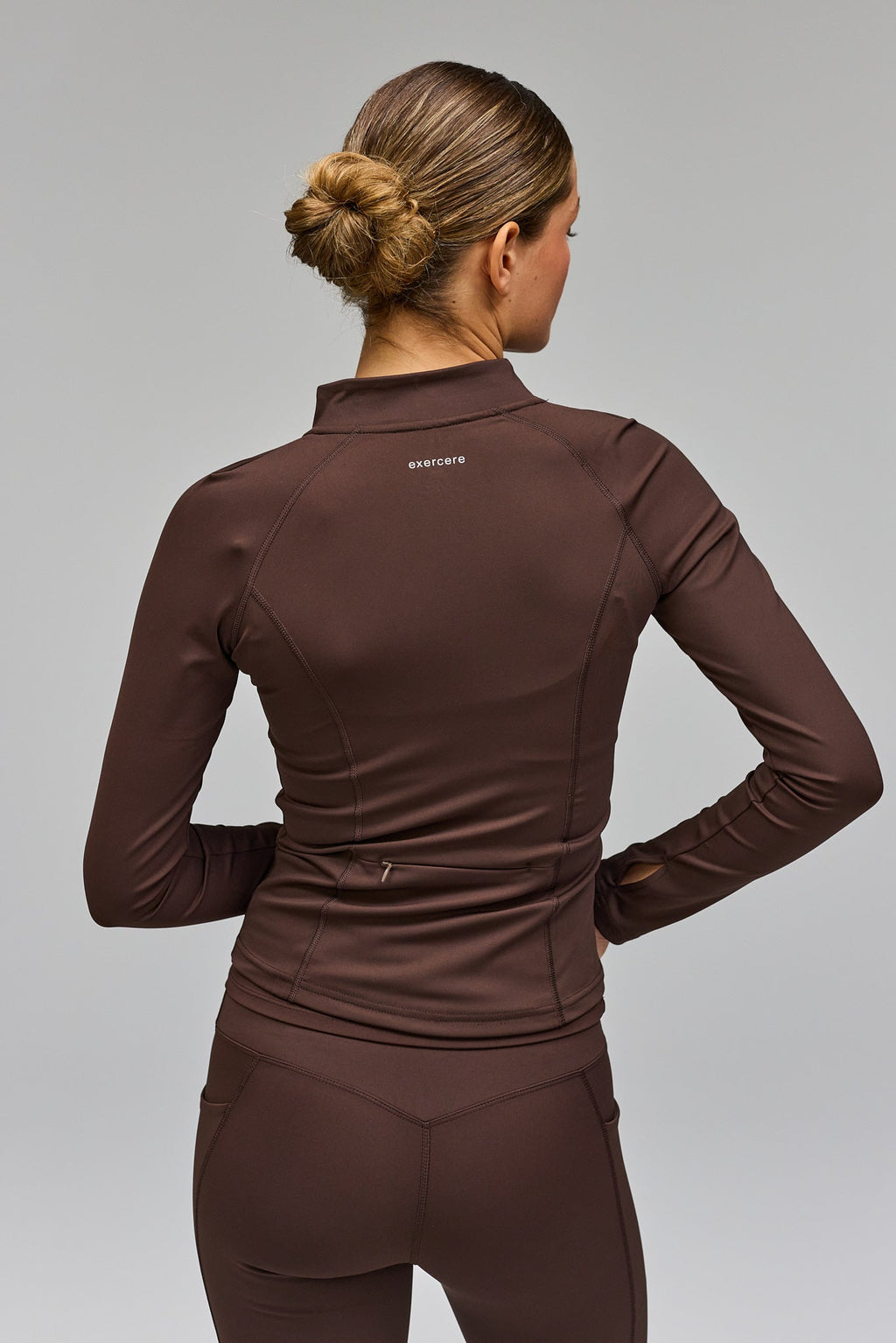 Active Zip Blouse - Pecan Brown